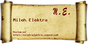 Mileh Elektra névjegykártya
